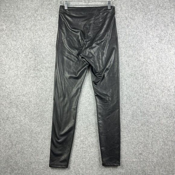 Express Faux Leather Pull On Pants Womens Small Black Skinny City Goth Leggings - Picture 3 of 14